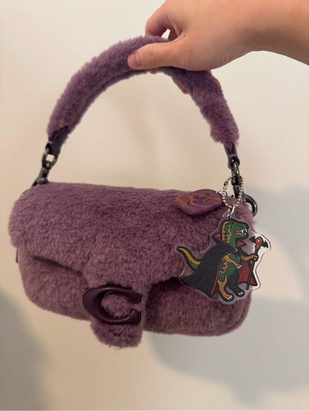 Pillow Shearling Tabby Shoulder Bag 18 with Charms